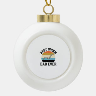 Bester Wurm-Vater Aller Zeiten Vintage Wurm-Shirt  Keramik Kugel-Ornament