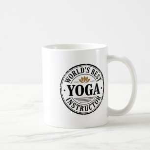 Bester Yoga-Lehrer der Welt Lotus-Emblem-Design  Kaffeetasse