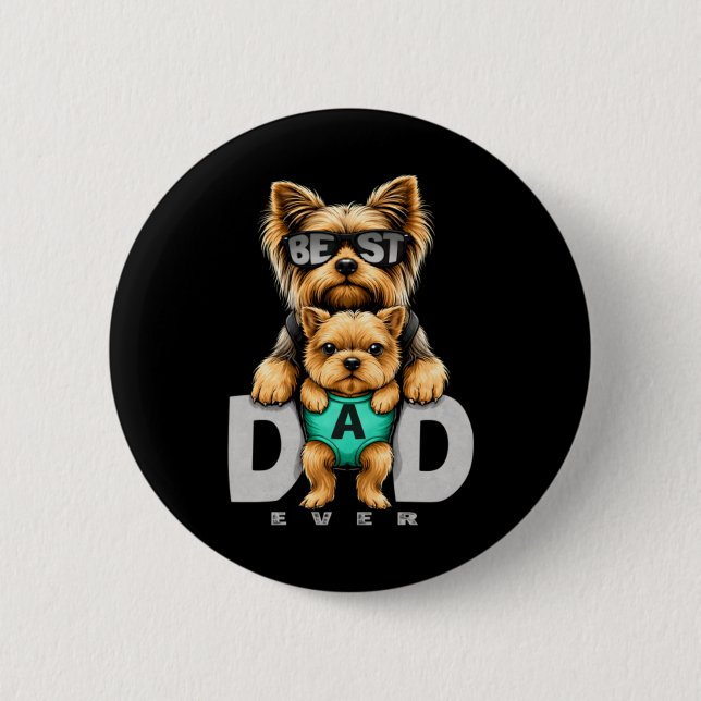 Bester Yorkie-Vater Süßer Yorkshire-Terrier-Vater- Button (Vorderseite)