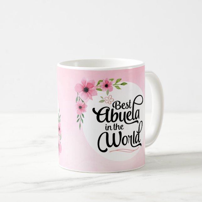 Bestes Abuela in der WeltBlumen-Tasse Kaffeetasse (VorderseiteRechts)