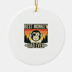 Bestes Affen-Vater aller Zeiten Vintage-Affen-Vate Keramik Ornament