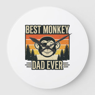 Bestes Affenvater-Shirt aller Zeiten Vintage-Affen Große Wanduhr
