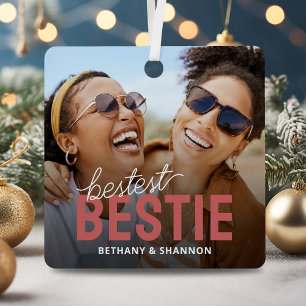 Bestes Bestie BESTE FREUNDIN Foto Weihnachten Ornament Aus Metall