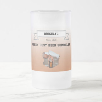 Bestes Bier Sommelier Brown Weißes Foto Mattglas Bierglas