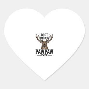 Bestes Buckin Pawpaw Vintage Hirsch Jagd Shirt_1 Herz-Aufkleber