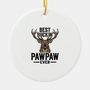 Bestes Buckin Pawpaw Vintage Hirsch Jagd Shirt_1 Keramik Ornament