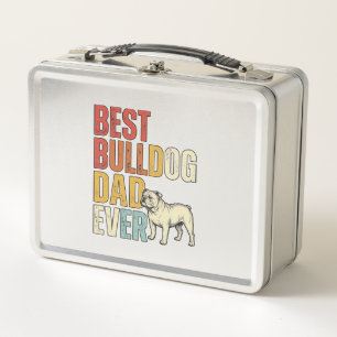 Bestes Bulldog-Vater aller Zeiten Vintage Gravur S Metall Brotdose