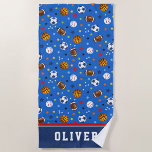 Bestes buntes Königsblau trägt Bälle zur Schau Strandtuch