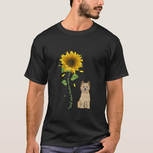 Bestes Cairn Terrier Mama je Sonnenblumengeschenk T-Shirt (Vorderseite)