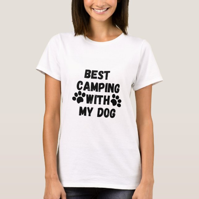 Bestes Camping mit meinem Hund T-Shirt (Vorderseite)