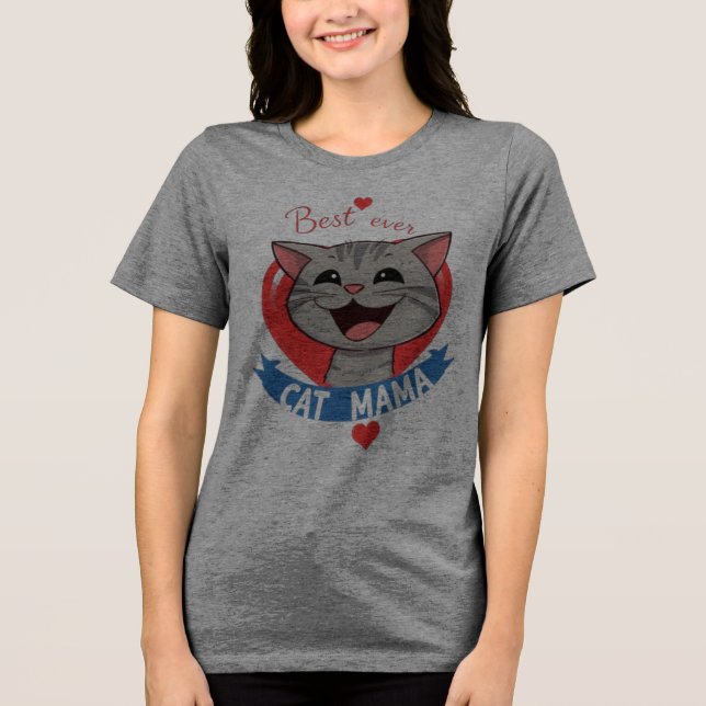 Bestes CAT MAMA Tri-Blend Shirt (Vorderseite)