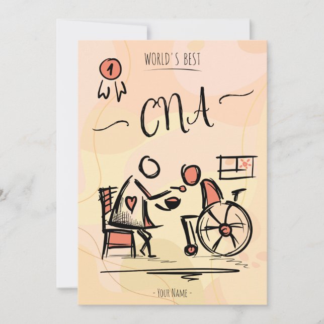 Bestes CNA der Welt - Geschenk für Krankenpfleger  Einladung (Vorderseite)