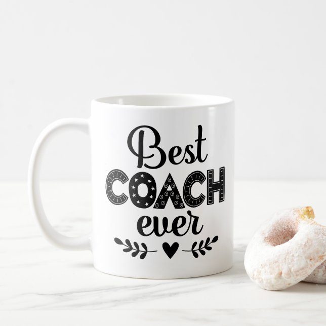 Bestes Coach je Geschenk Kaffeetasse (Mit Donut)