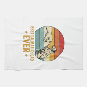 Bestes Dalmatiner-Vater-T-Shirt mit Vintage-Fausts Geschirrtuch