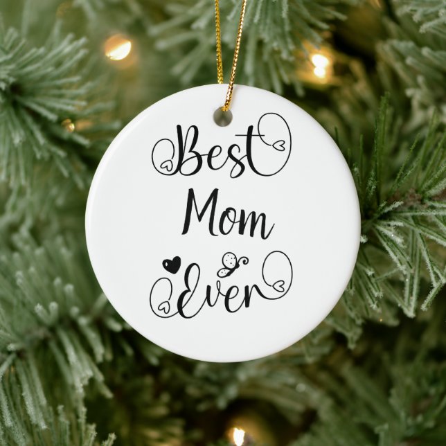 Bestes "dein Text" Jederzeit Typografie-Skript Keramik Ornament (Baum)