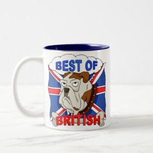 Bestes der britischen Cartoon-Bulldoggen-Tasse Zweifarbige Tasse