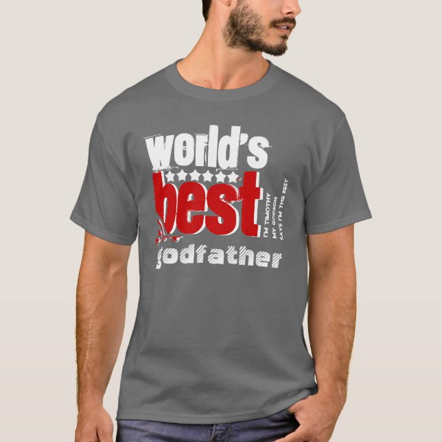 Bestes der Pate X186B der Welt GRAUES ROTES WEISS T-Shirt (Vorderseite)