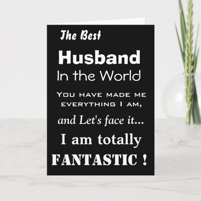 Bestes Ehemann in der World Funny Greeting Card Karte (Vorderseite)