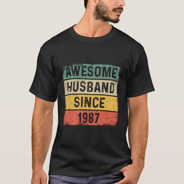 Bestes Ehemann seit 1987 36th Wedding Anniversary  T-Shirt (Vorderseite)