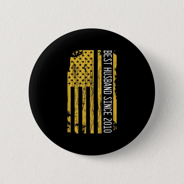 Bestes Ehemann seit 2010 Ehefrau Hochzeit Jubiläum Button (Vorderseite)