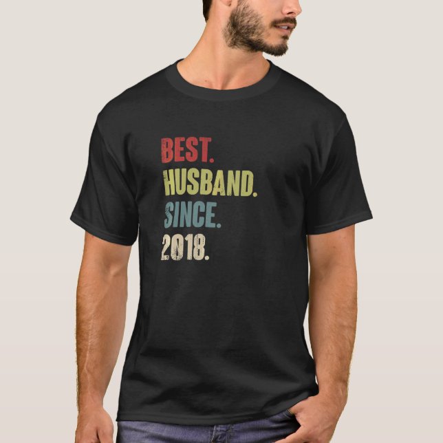 Bestes Ehemann seit 2018 4. Hochzeitstag T-Shirt (Vorderseite)