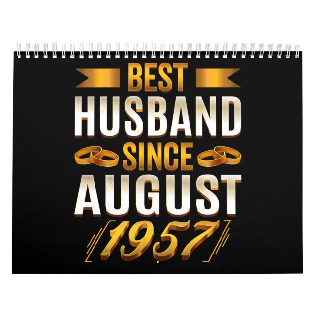 Bestes Ehemann seit August 1957 Niedlicher Jahrest Kalender (Titelbild)