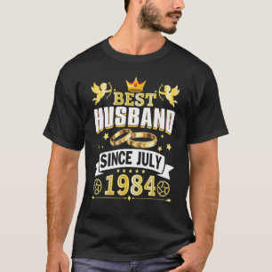 Bestes Ehemann seit Juli 1984 Happy Wedding Verhei T-Shirt