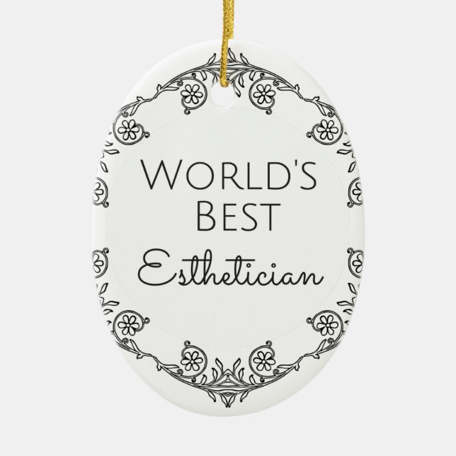 Bestes Estheticiangeschenk 3 der Welt Keramikornament (Vorne)