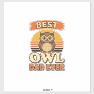 Bestes Eulen-Vater-T-Shirt-Design mit Vintage-Grav Aufkleber