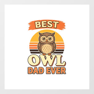 Bestes Eulen-Vater-T-Shirt-Design mit Vintage-Grav Fensteraufkleber