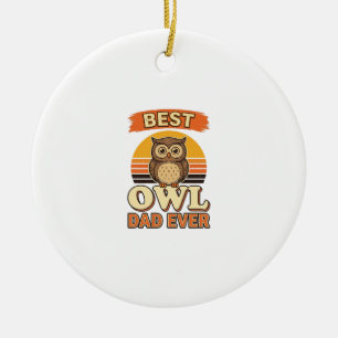 Bestes Eulen-Vater-T-Shirt-Design mit Vintage-Grav Keramik Ornament