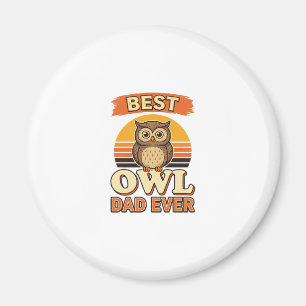 Bestes Eulen-Vater-T-Shirt-Design mit Vintage-Grav Magnet