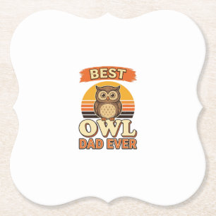 Bestes Eulen-Vater-T-Shirt-Design mit Vintage-Grav Untersetzer