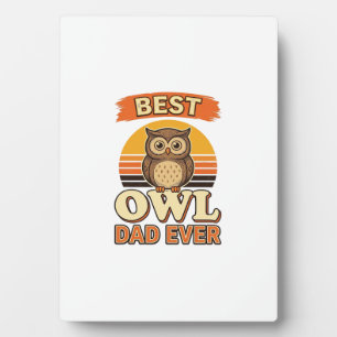 Bestes Eulen-Vater-T-Shirt-Design mit Vintage-Präg Fotoplatte