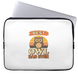 Bestes Eulen-Vater-T-Shirt-Design mit Vintage-Präg Laptopschutzhülle