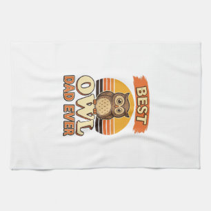 Bestes Eulen-Vater-T-Shirt-Design mit Vintage-Schn Geschirrtuch