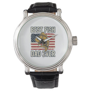 Bestes Fisch-Vater Aller Zeiten Vintage-Goldfisch- Armbanduhr