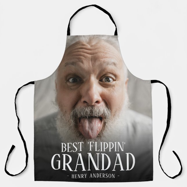 Bestes 'Flippin' Grandad-Foto | Name Schürze (Vorderseite)
