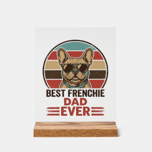 Bestes Französisch Dad Ever Vintage Bulldog Shirt_ Acrylschild