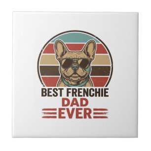 Bestes Französisch Dad Ever Vintage Bulldog Shirt_ Fliese