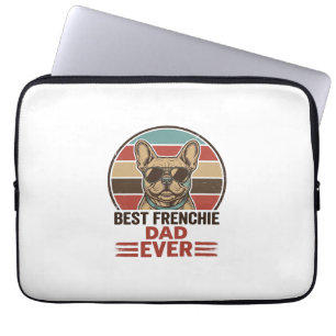Bestes Französisch Dad Ever Vintage Bulldog Shirt_ Laptopschutzhülle