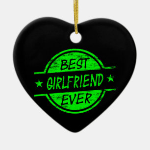 Bestes Freundin-überhaupt Grün Keramik Ornament