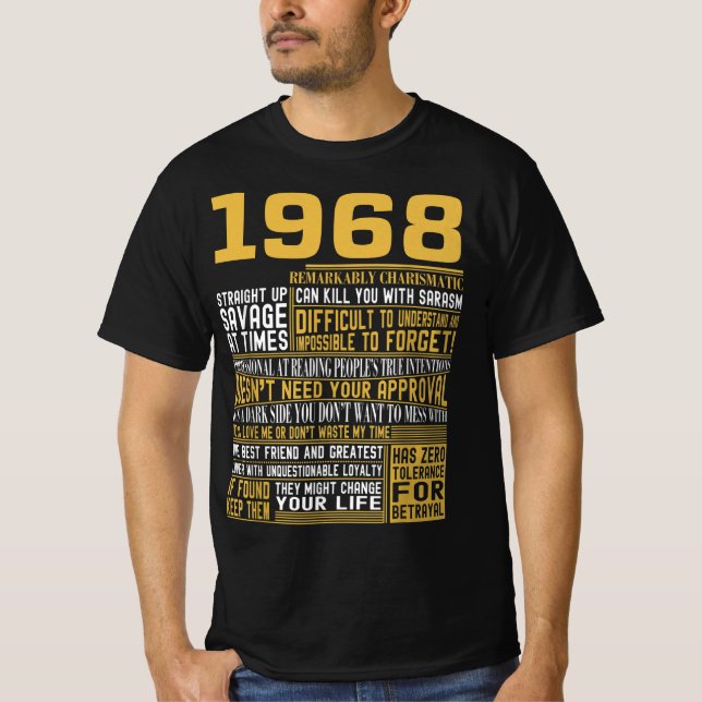 Bestes Geborenes 1968 Fakten für Männer, Frauen, B T-Shirt (Vorderseite)