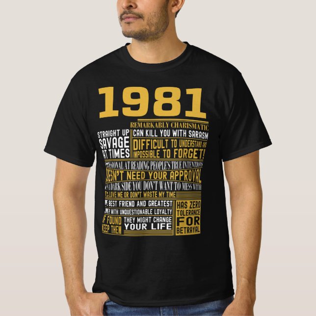 Bestes Geborenes 1981 Fakten für Männer, Frauen, B T-Shirt (Vorderseite)