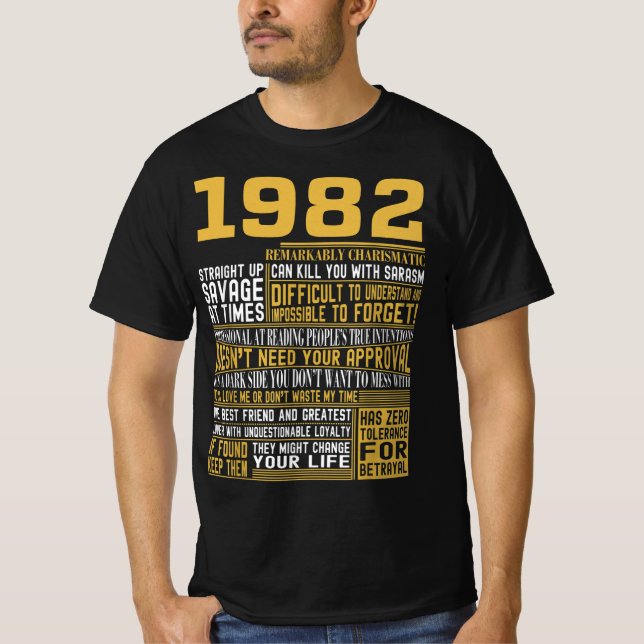 Bestes Geborenes 1982 Fakten für Männer, Frauen, B T-Shirt (Vorderseite)