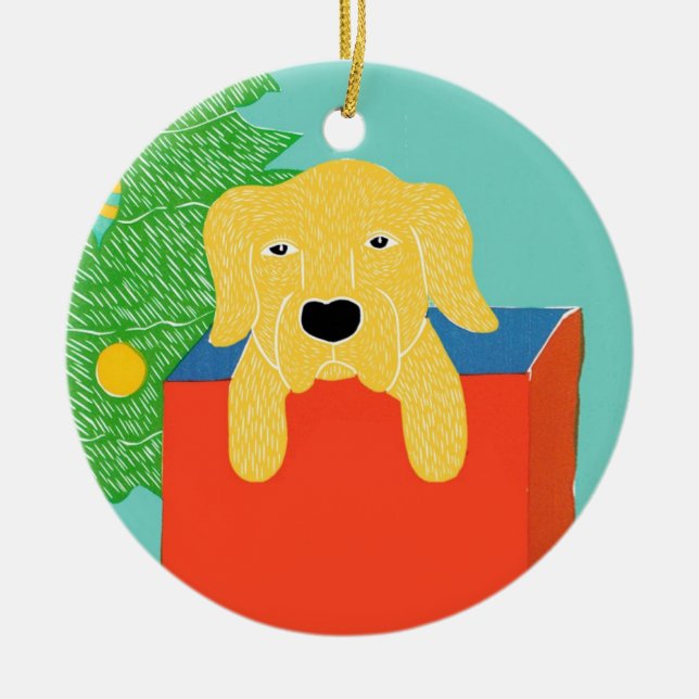 Bestes Geschenk für gelbe Labrador - Stephen Hunec Keramikornament (Vorne)