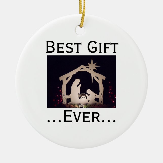 Bestes Geschenk für jeden Jesus Krippe Geschichte Keramik Ornament (Vorne)
