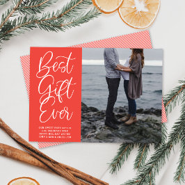 Bestes Geschenk für jedes Baby Schwangerschaft Fot Feiertagskarte