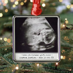 Bestes Geschenk für jedes Ultrasound Baby Foto Ein Ornament Aus Metall<br><div class="desc">Feiern Sie das wertvolle Geschenk Ihres neuesten Familienmitglieds mit einem stilvollen 1-Foto-Metallschmuck. Ein geschlechtsneutrales Design ist für einen neuen kleinen Jungen oder ein neues Mädchen geeignet. Aufnahme und Bild auf dieser Vorlage sind einfach zu personalisieren. (IMAGE-DESIGN-TIPP: Um das Foto genau so zu zentrieren, wie Sie gewollt haben, schneiden Sie es...</div>