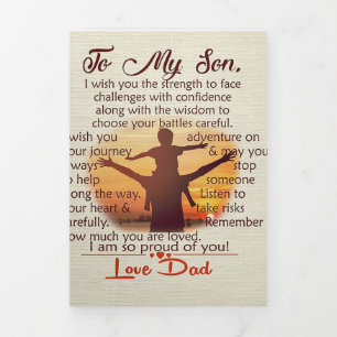Bestes Geschenk für Son Zu meinen Son-Zitaten Dreifach Gefaltete Ankündigung